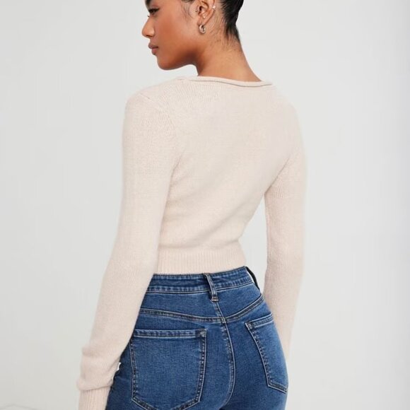 NEW GARAGE Cropped Sweater in Pebble Grey - Picture 2 of 6